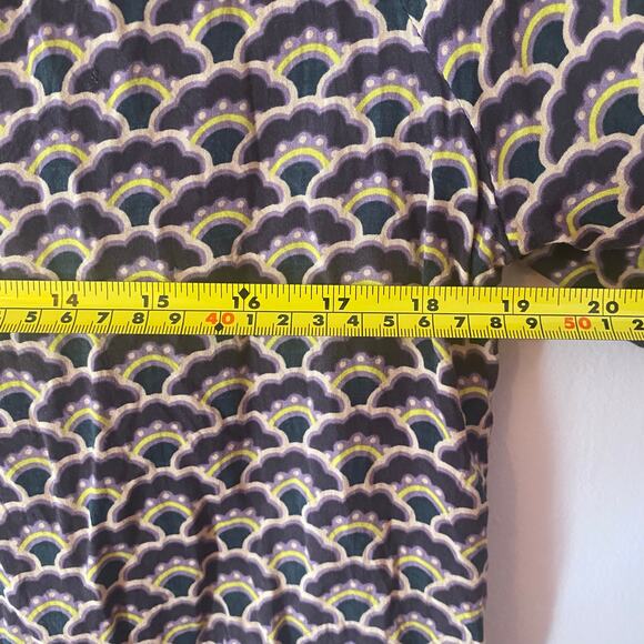 Boden Women's size 6 Purple Green Patterned Lightweight Long Sleeve Blouse Top - Picture 7 of 9